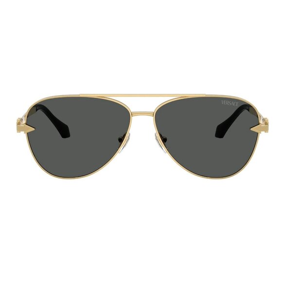 NEW VERSACE SUNGLASSES GOLD GREY AVIATOR VE2283 1002/87 VERSACE VE2283 100287